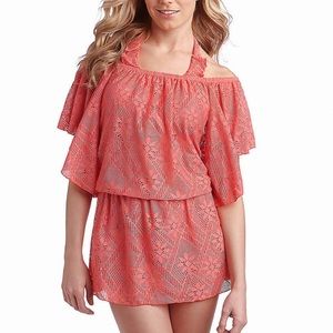 Jessica Simpson Pink Coachella Crochet Cover Up